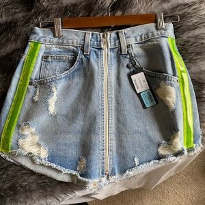LF Carmar Denim Skirt with Neon Side Skirt